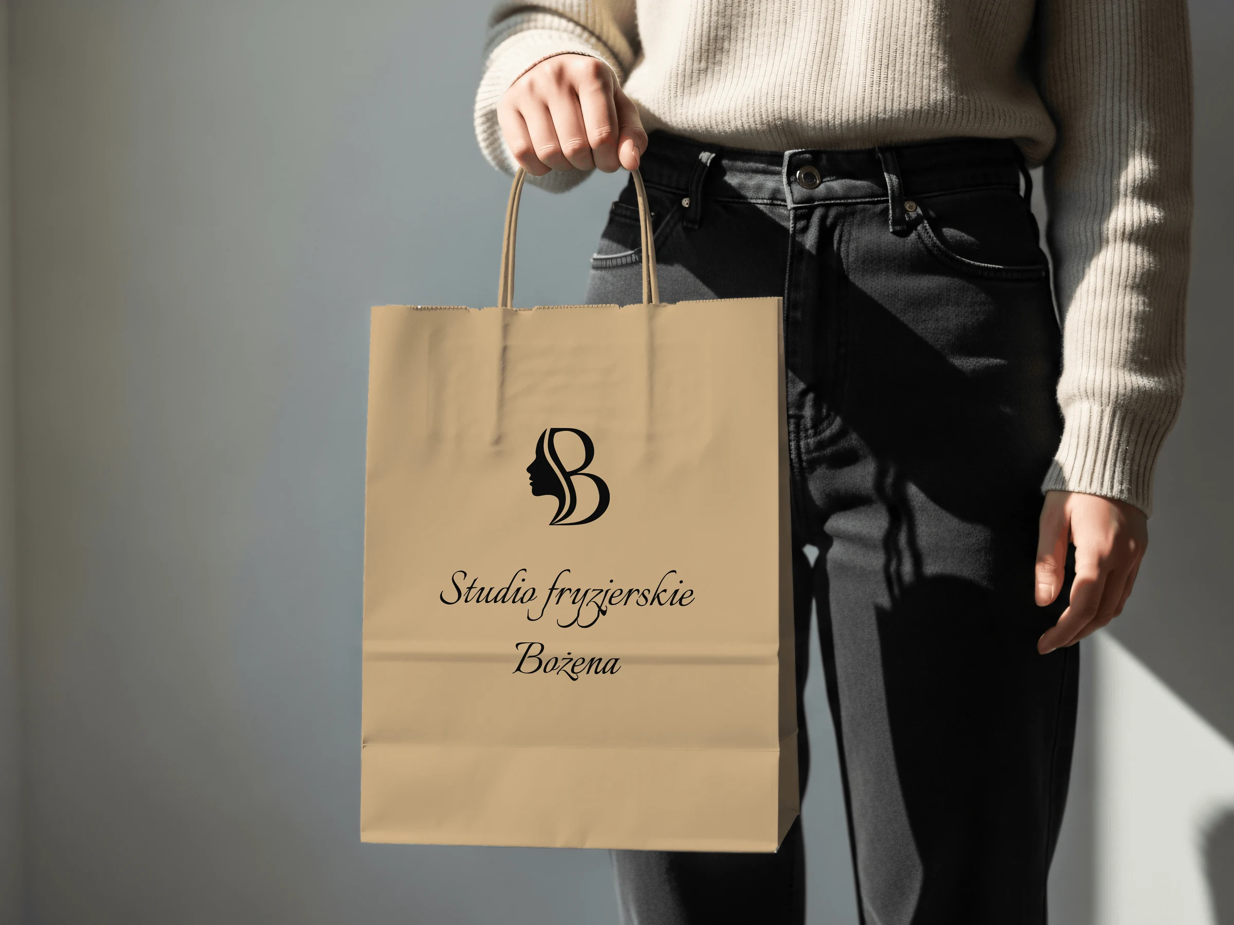 Studio Bożena Hair Salon: Branded paper bags: Studio view