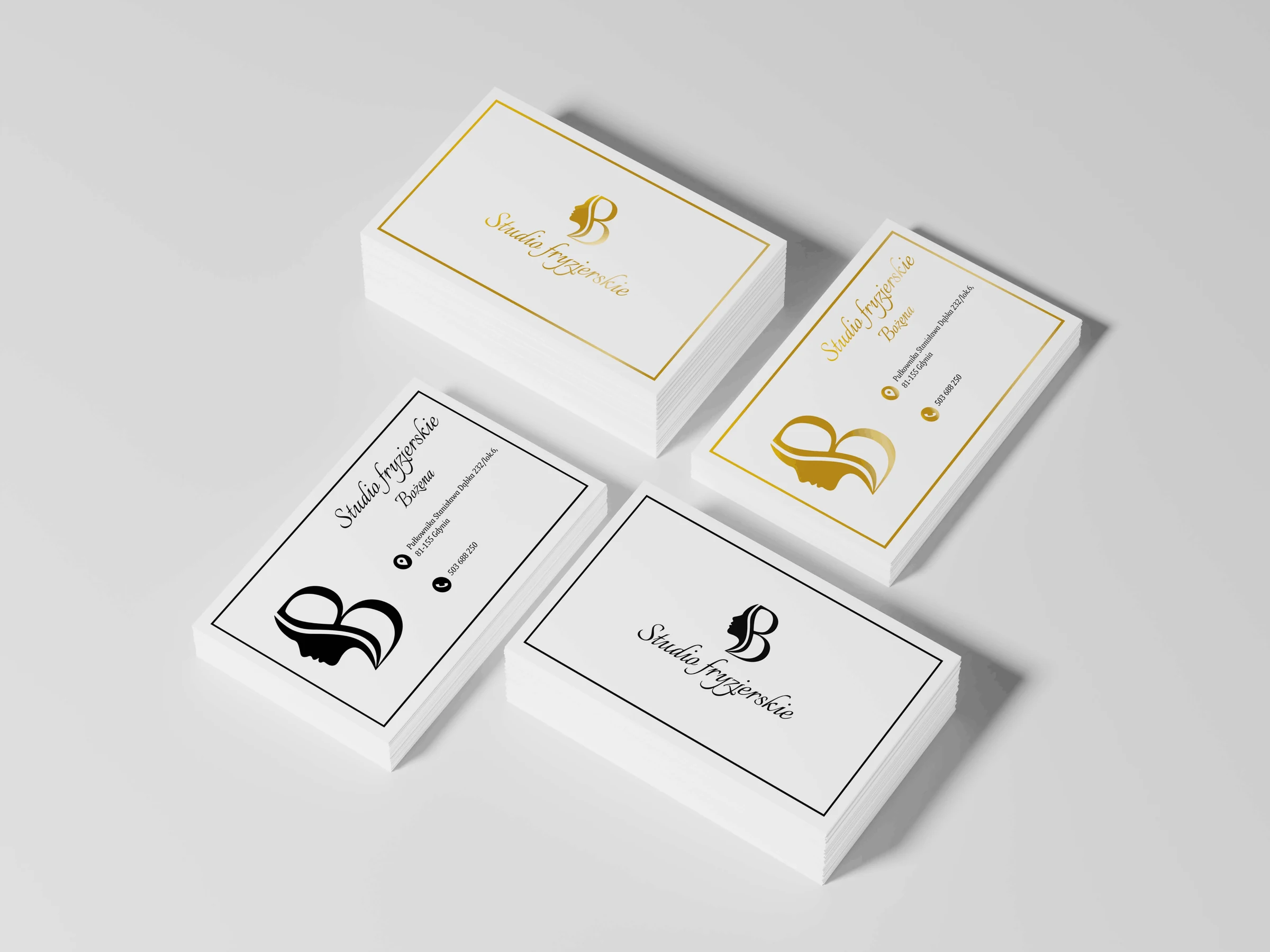 Studio Bożena Hair Salon: Business cards and client loyalty cards