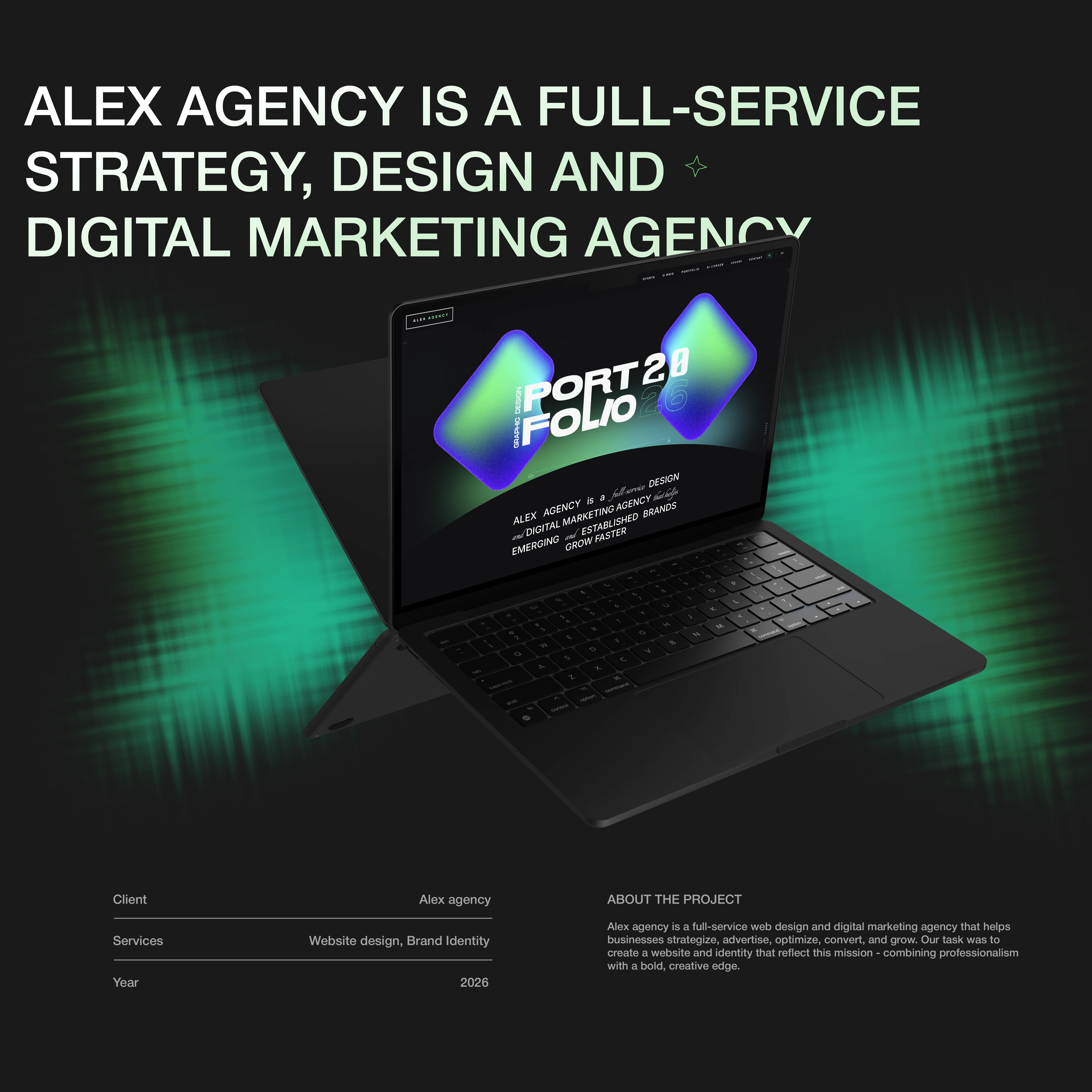 UI/UX Design for Marketing Agency Website – Alex Agency