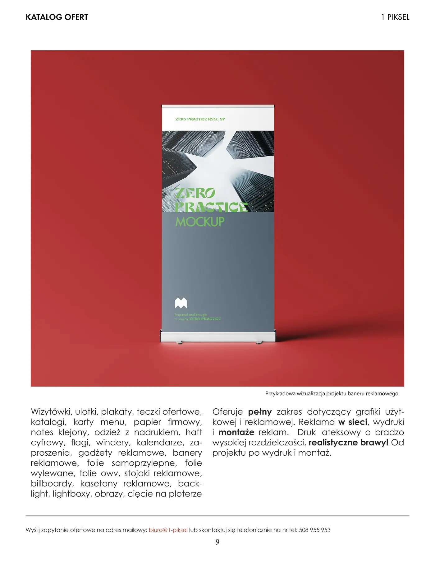 Roll-up targowy w przestrzeni